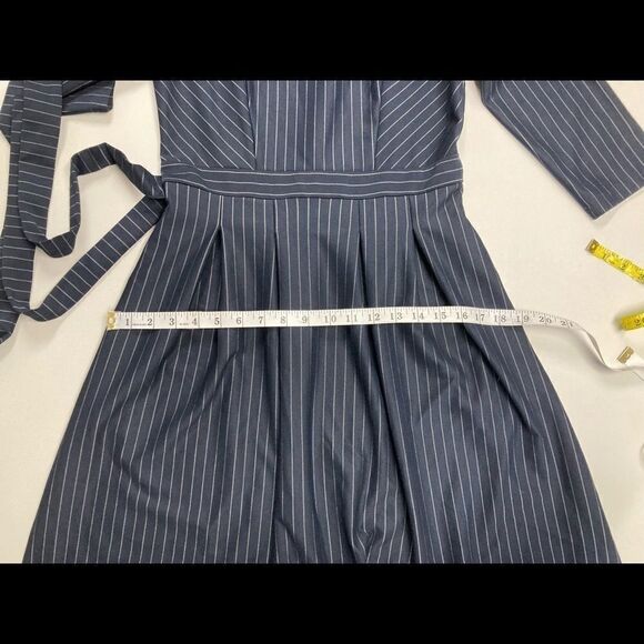 VF SHOW, Blue striped Prairie Dress, Size Medium - Picture 8 of 9